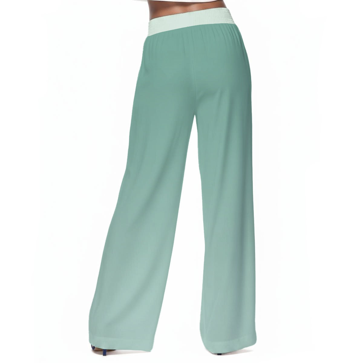 All Over-Print Women's Casual Wide-Leg Pants|100% Rayon