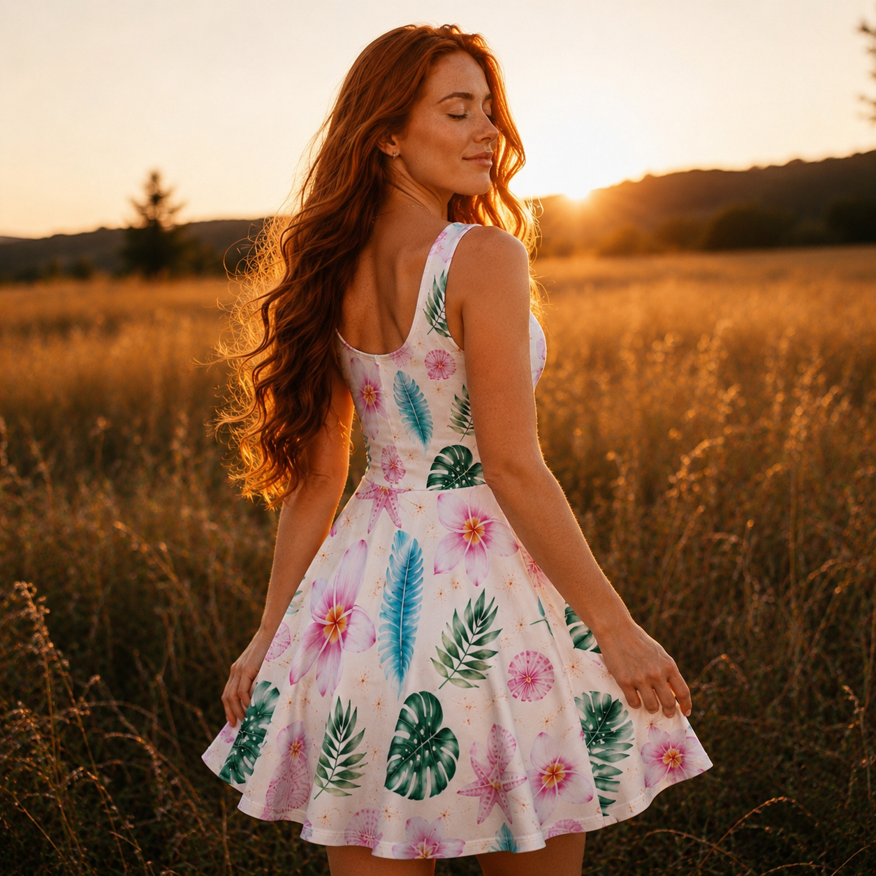 Coastal Cream Skater Dress