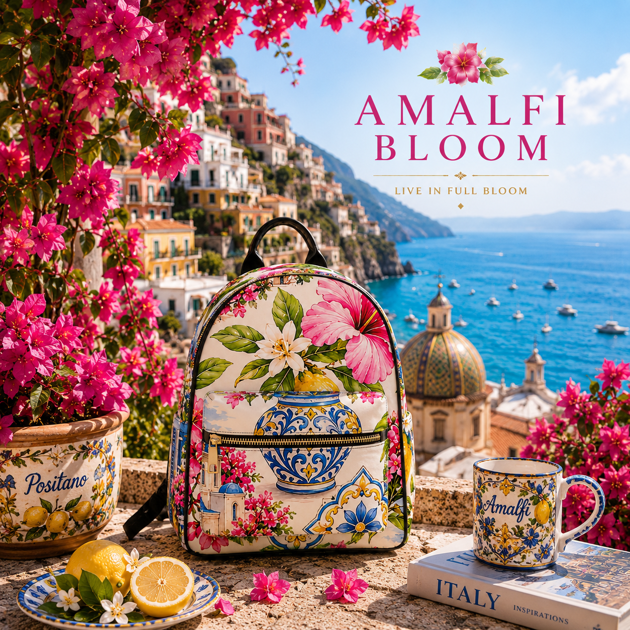Amalfi Bloom PU Backpack