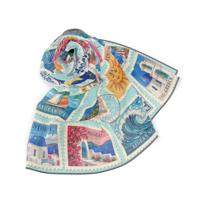 The Santorini Postcard Scarf by Dreamsia, fifth view