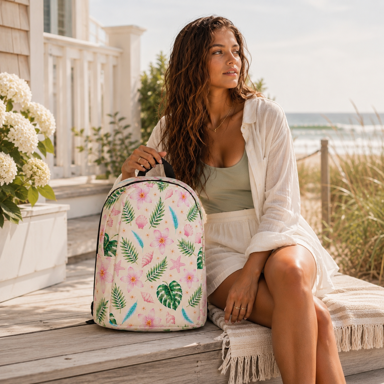 Coastal Cream Minimalist Backpack