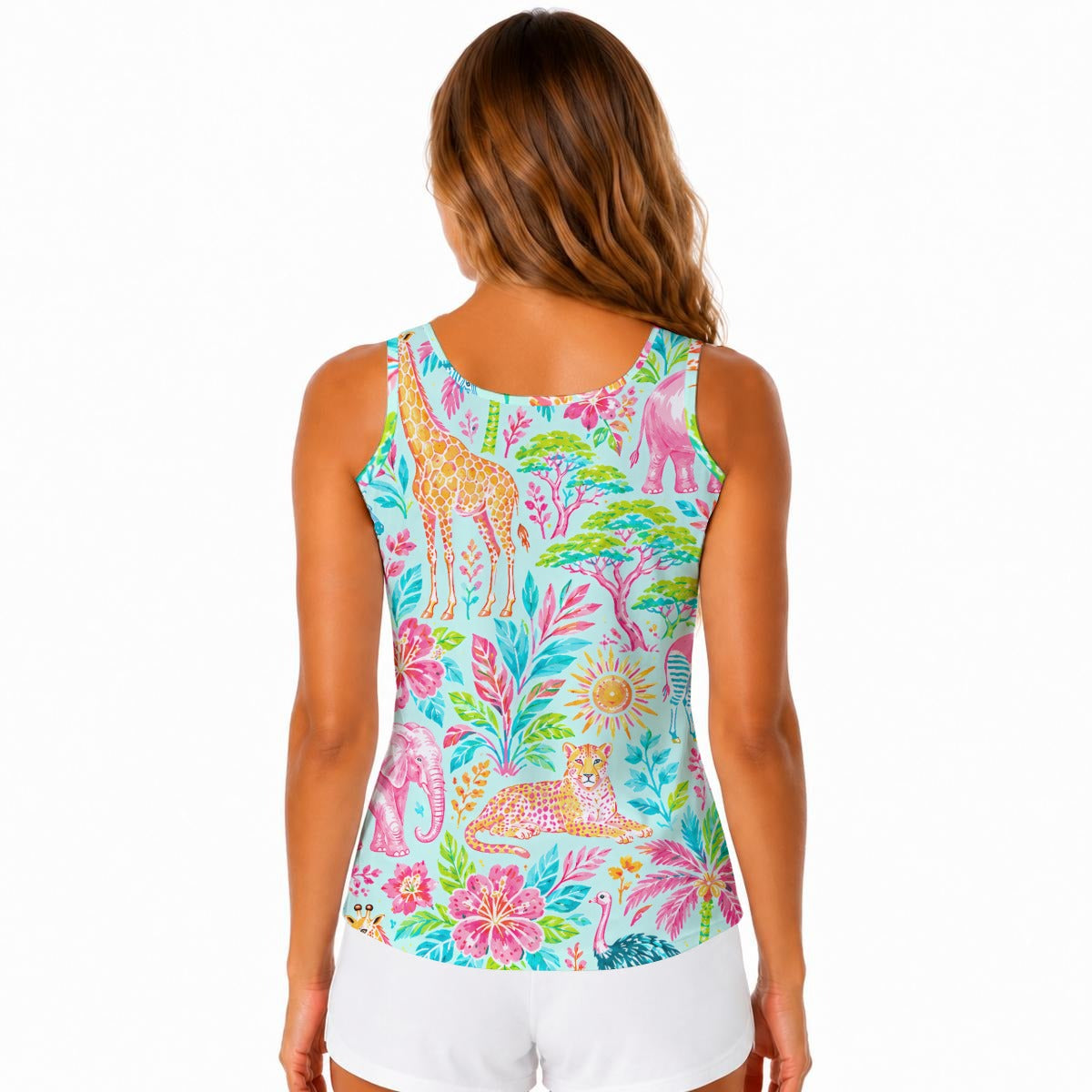 All-Over Print Women Built-in Bra Sports Tank Tops