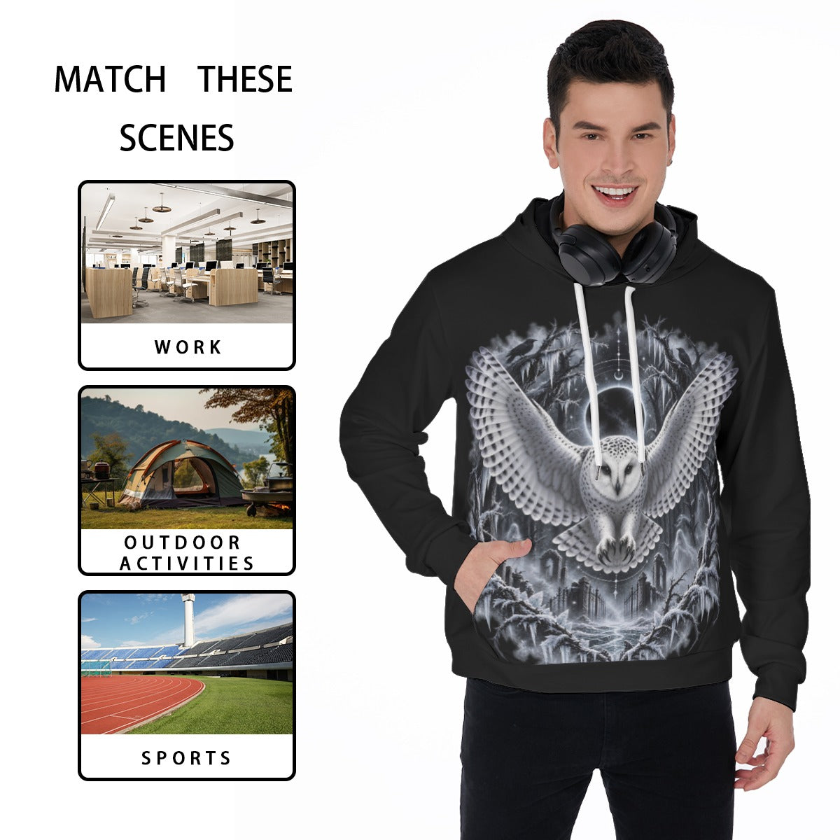 All-Over Print Men's Thicken Pullover Hoodie