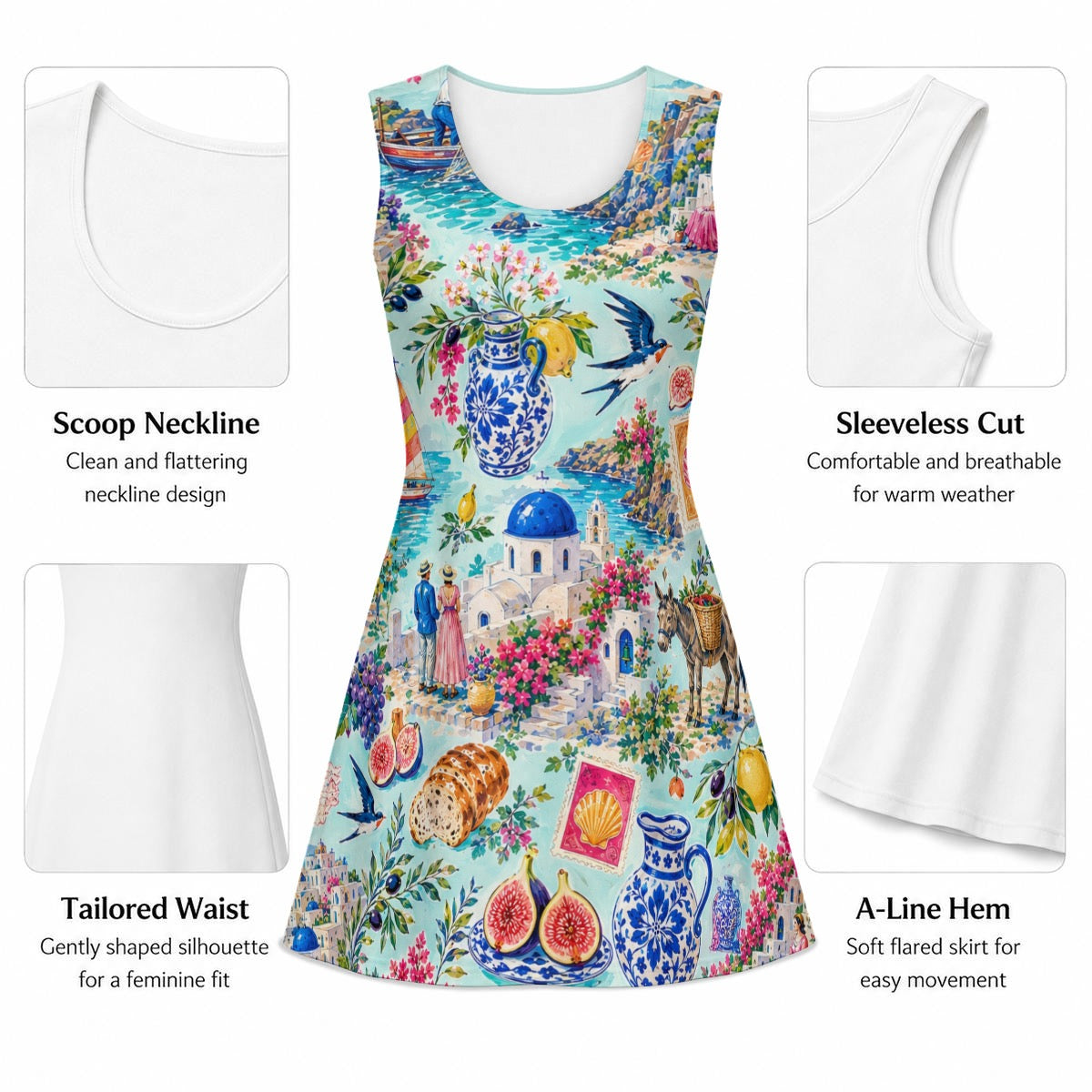 All-Over Print Women's Yoga Tank Dress