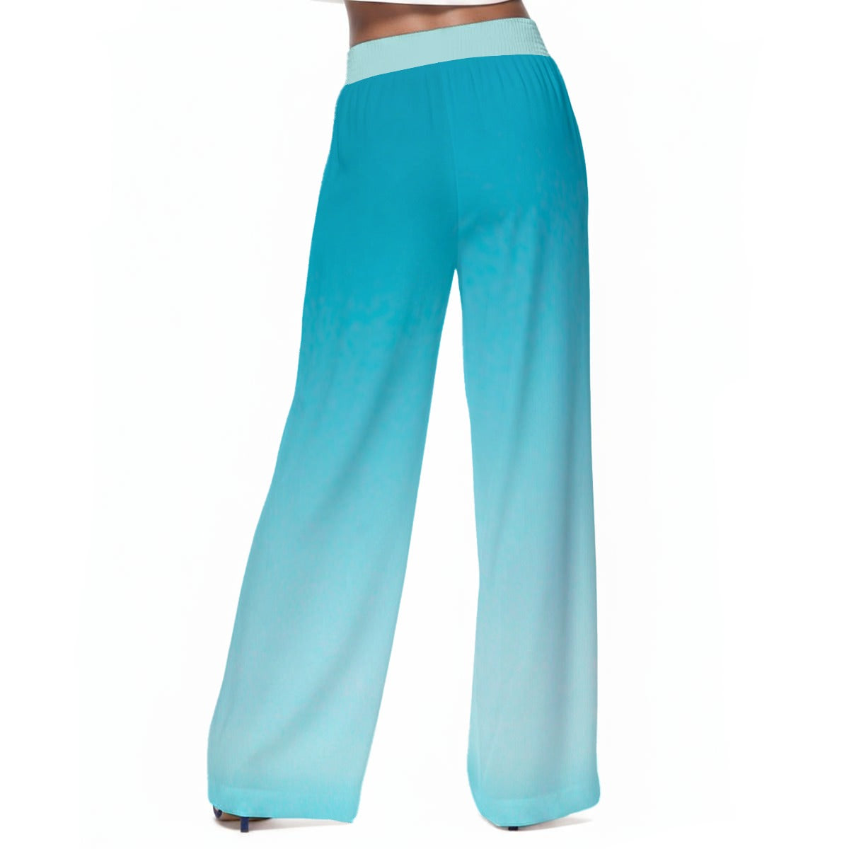 All Over-Print Women's Casual Wide-Leg Pants|100% Rayon