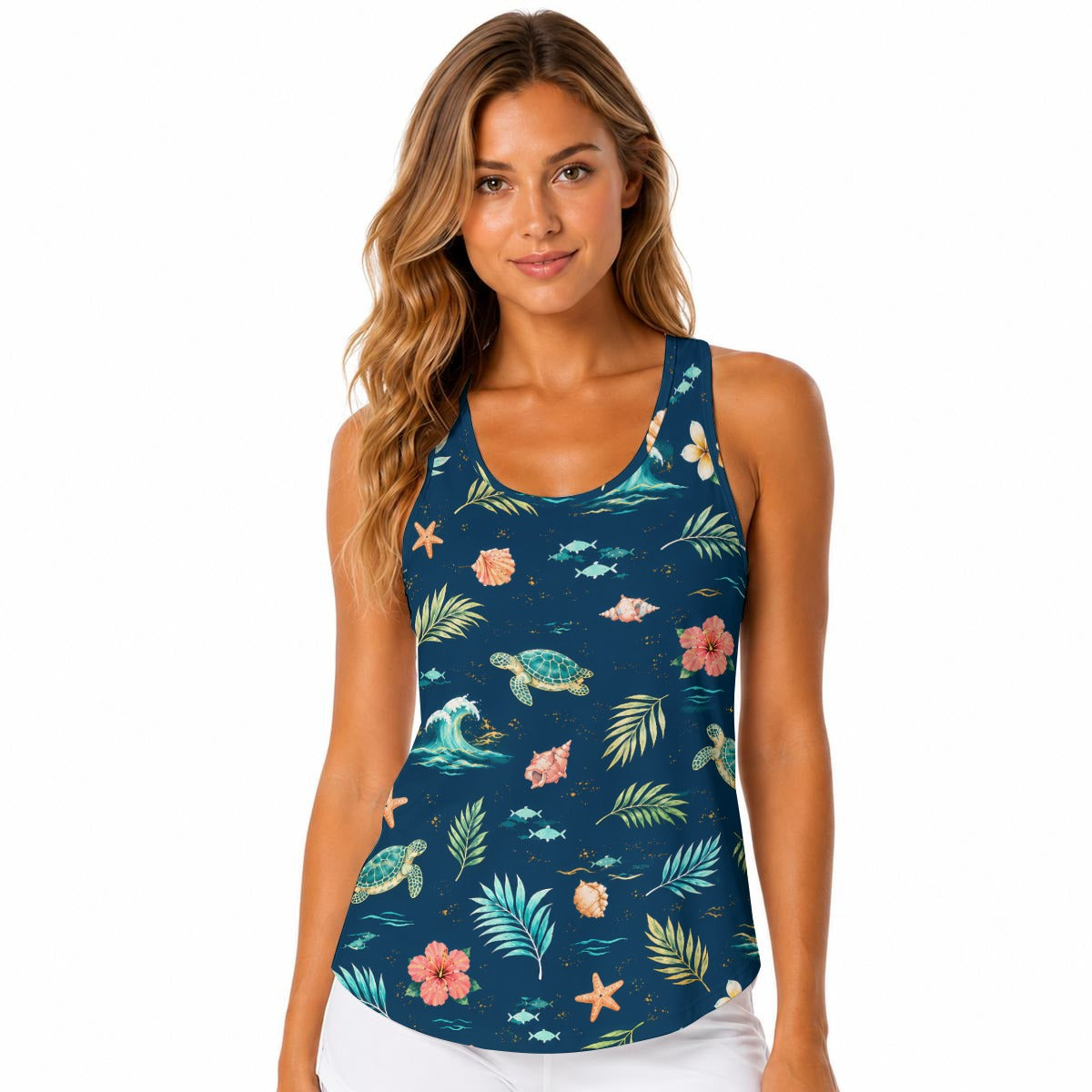 All-Over Print Women Built-in Bra Sports Tank Tops