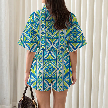 All-Over Print Women's Shirt Suit|150GSM