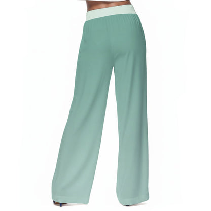 All Over-Print Women's Casual Wide-Leg Pants|100% Rayon