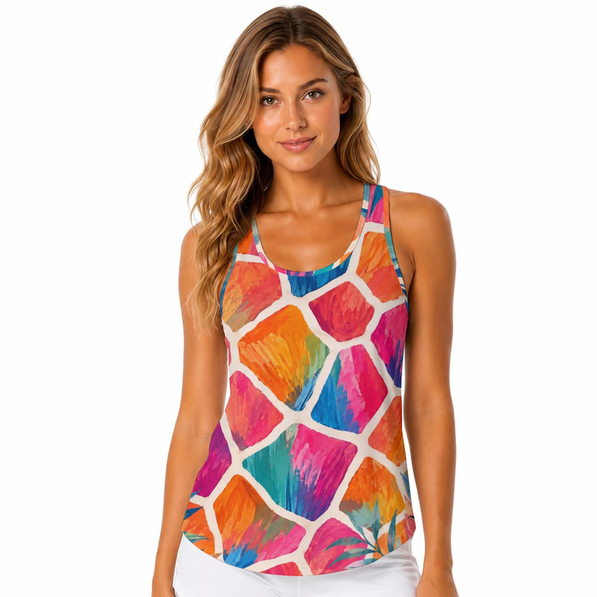 All-Over Print Women Built-in Bra Sports Tank Tops