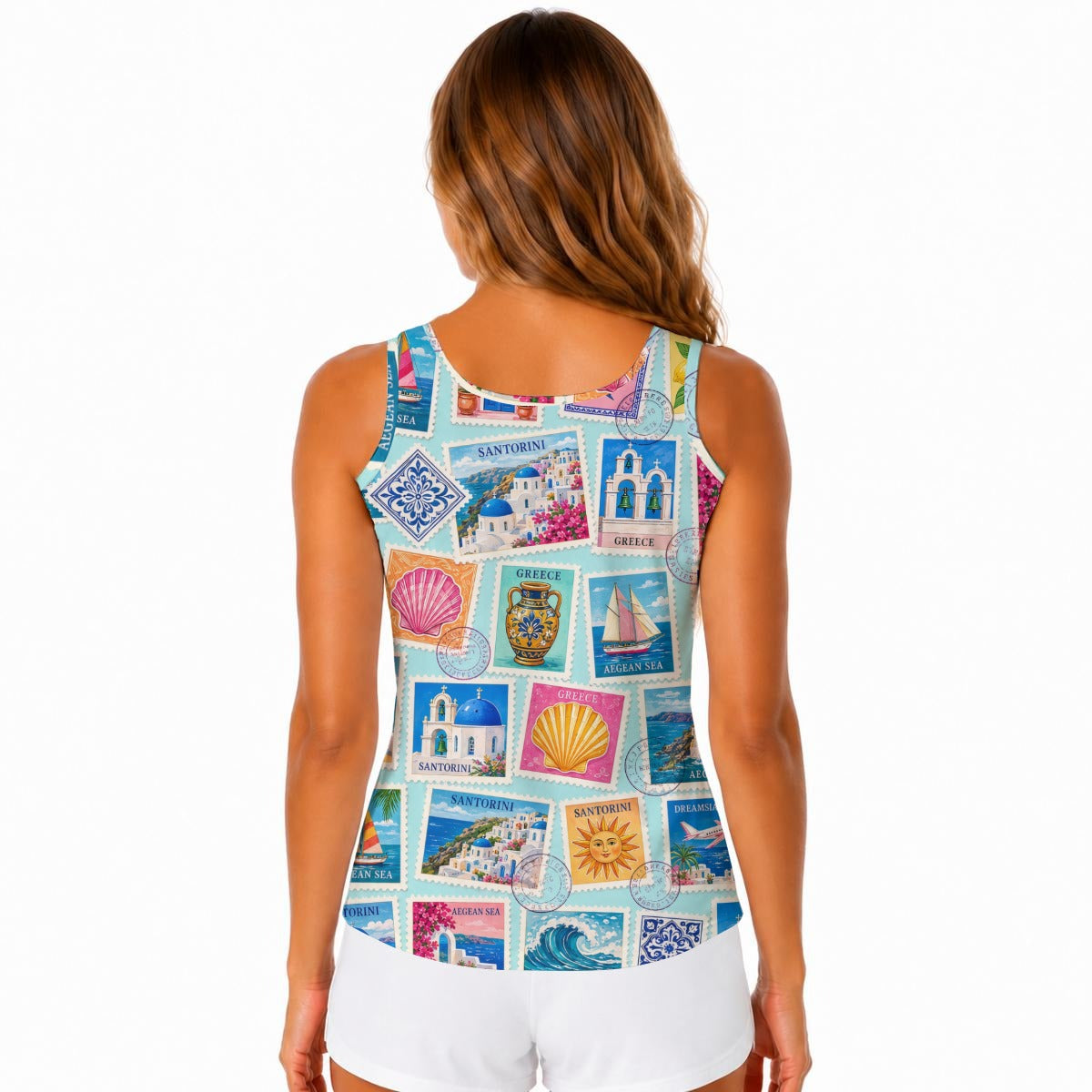 All-Over Print Women Built-in Bra Sports Tank Tops