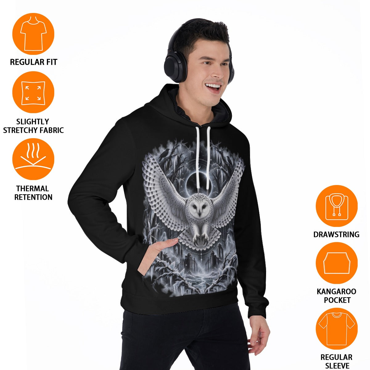 All-Over Print Men's Thicken Pullover Hoodie