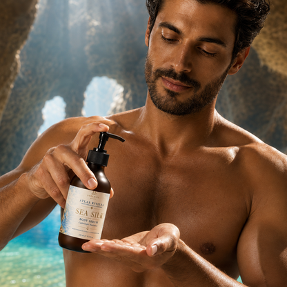 Atlas Riviera Sea Silk Body Serum, lifestyle photo, second view