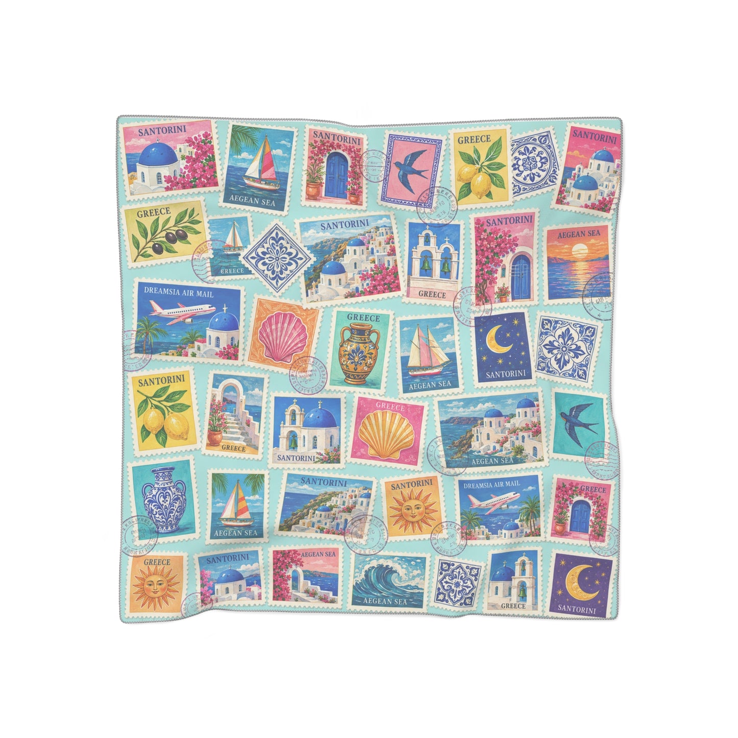 The Santorini Postcard Scarf