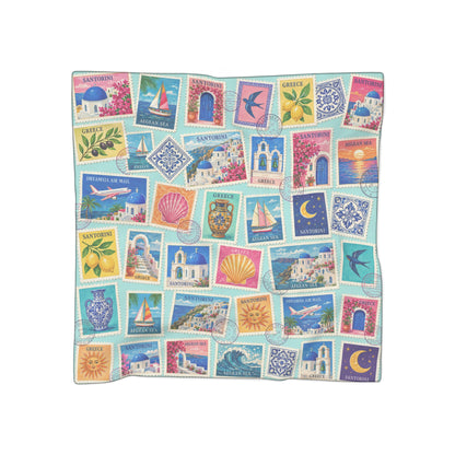 The Santorini Postcard Scarf by Dreamsia
