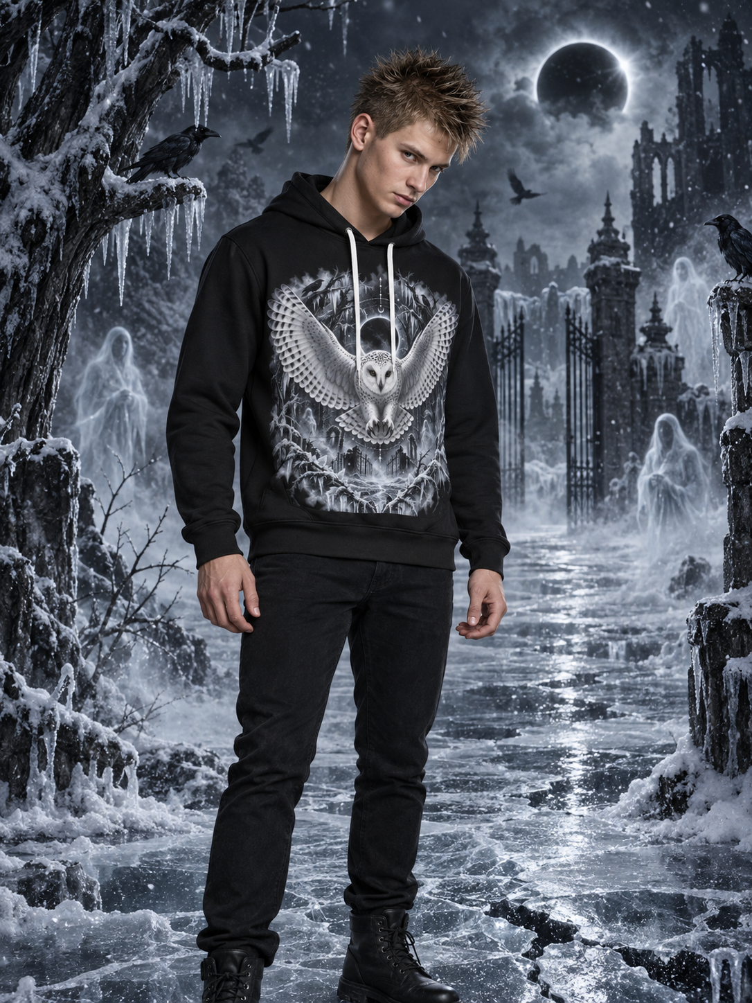 All-Over Print Men's Thicken Pullover Hoodie