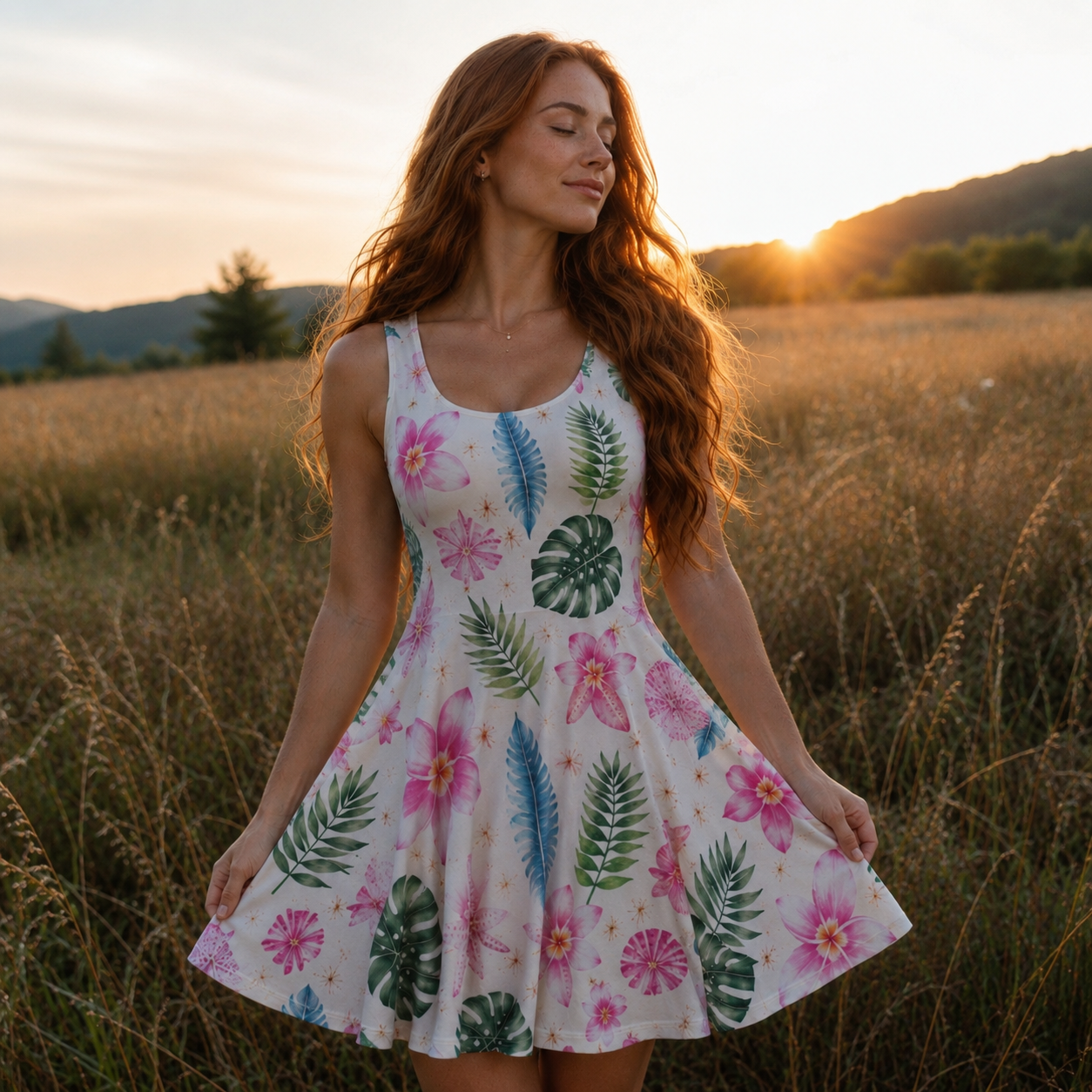 Coastal Cream Skater Dress
