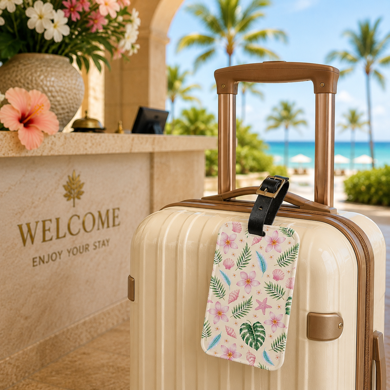Coastal Cream Luggage tag