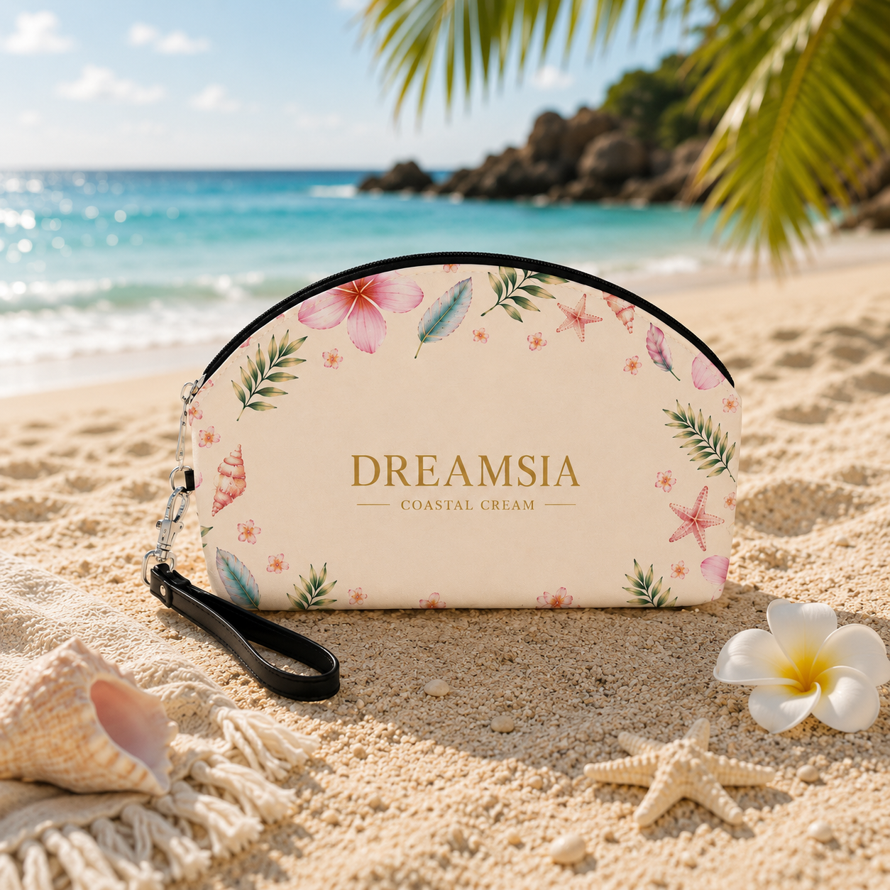 Coastal Cream Makeup Bag