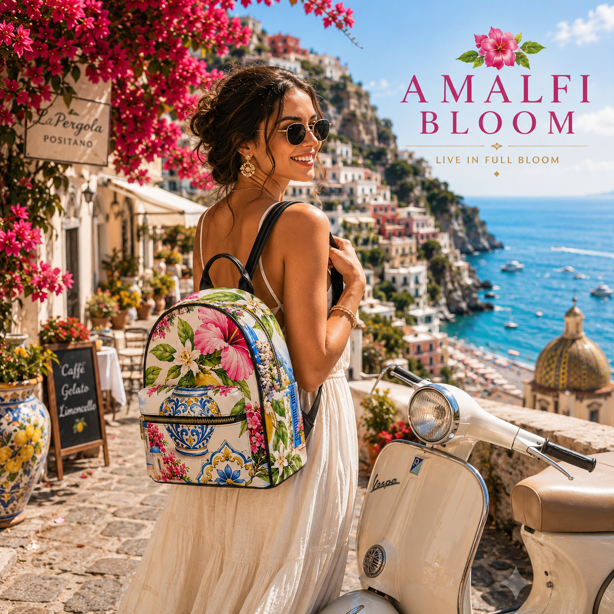 Amalfi Bloom PU Backpack