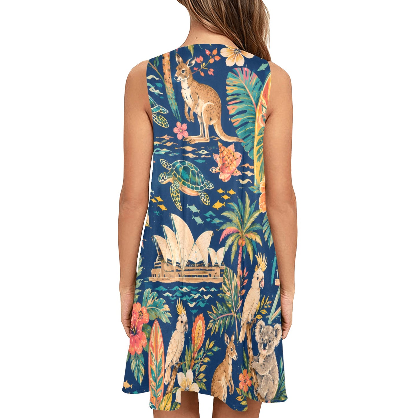 Women's Sleeveless A-Line Pocket Dress (D57)